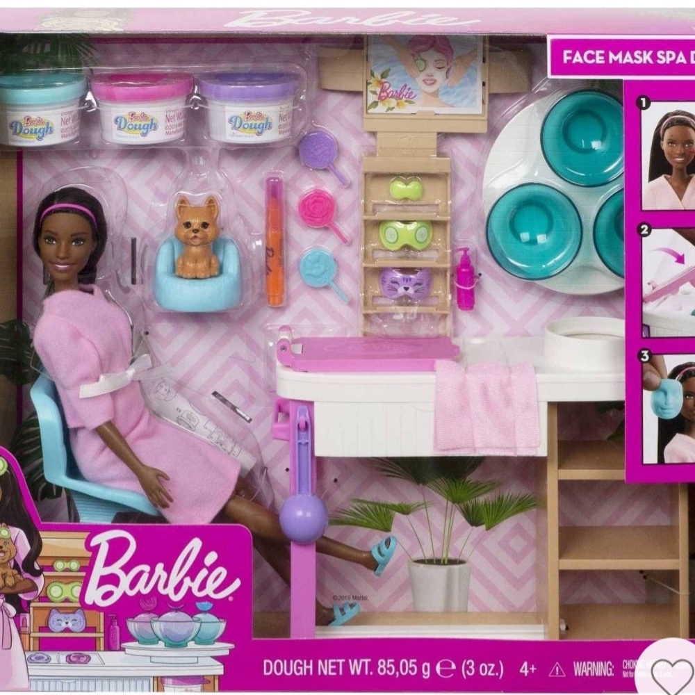 🌸 Barbie Face Mask Spa Day Playset – New! 🌸